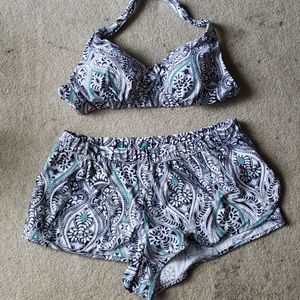 Women's Cocos Swim Bikini Top and Shorts Sz 18W